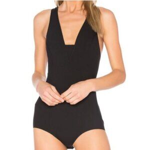 Rag & Bone Elle Bodysuit Womens Black Minimalist NWT Large